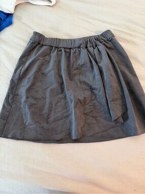 Wilfred Charcoal A-Line Skirt with Front Tie